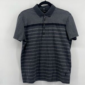 Hugo Boss Grey Striped Short Sleeve Polo Men's Size Medium
